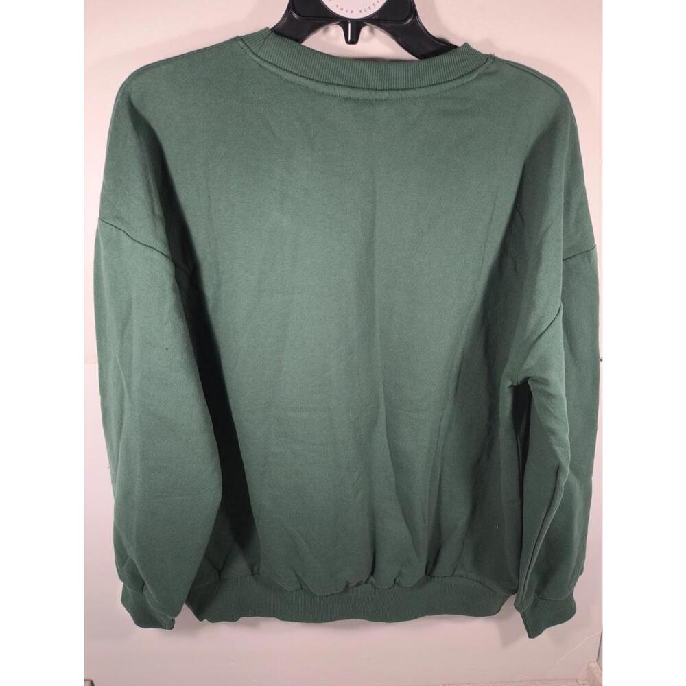 Disney Winnie The Pooh Green Holiday Women's Med Crewneck Sweatshirt NWT